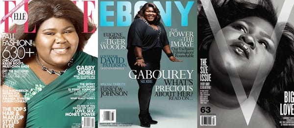 Scandale : Gabourey Sidibe blanchie et camouflée par Elle US 37