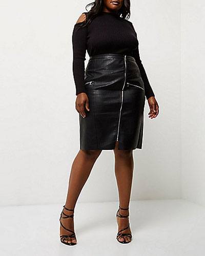 jupe crayon grande taille noire