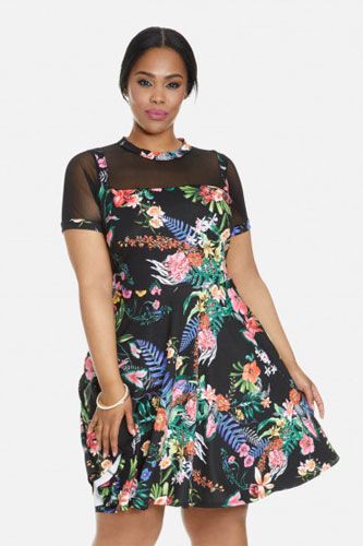 robe grande taille chic et fleurie