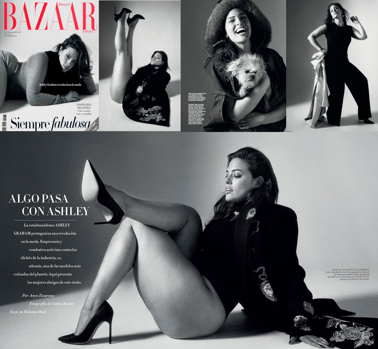 Ashley Graham est en couverture de Harper's Bazaar Uk de Juillet 2017 42