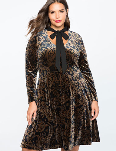 Robes grande taille en velours 