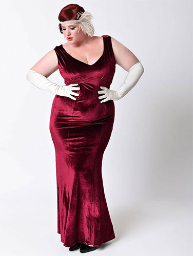 Robes grande taille en velours 