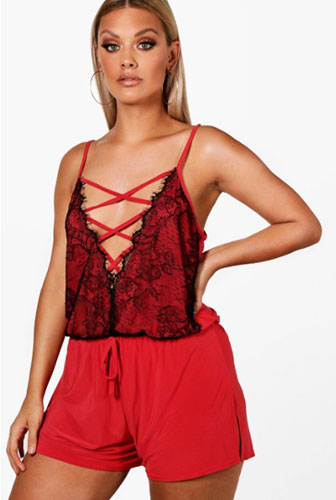Lingerie sexy grande taille en rouge
