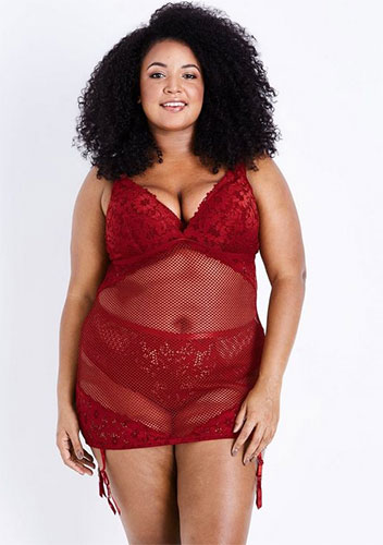Lingerie sexy grande taille en rouge