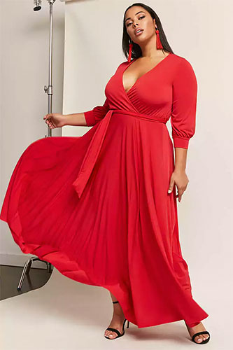 robe grande taille rouge