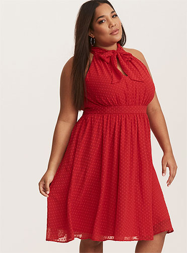 robe grande taille rouge