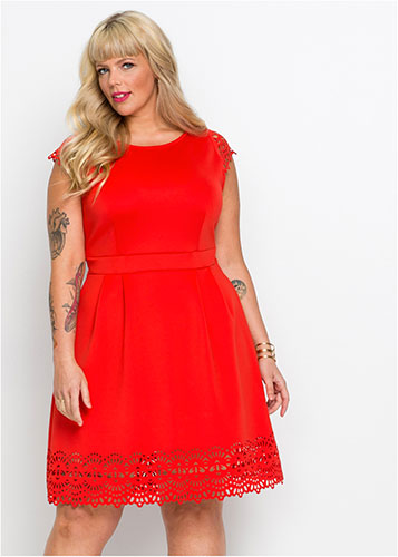 robe grande taille rouge