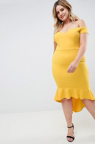 Robes grande taille jaune