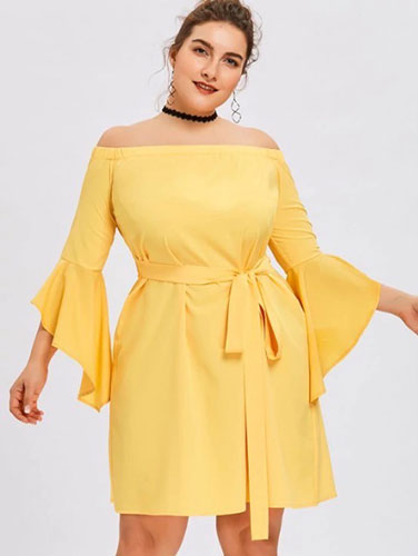 Robes grande taille jaune