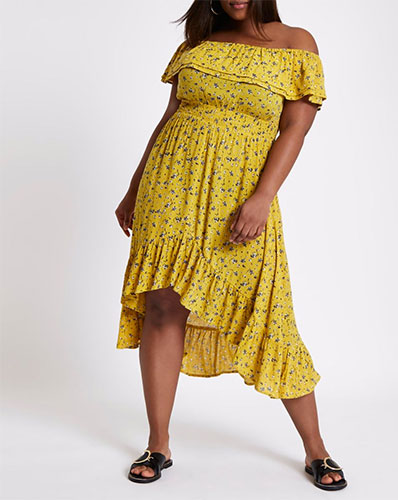 Robes grande taille jaune