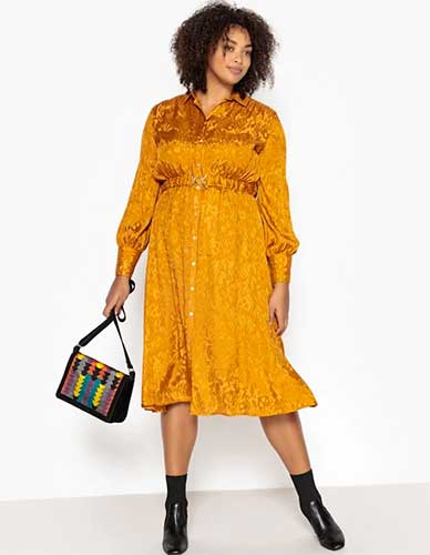 Mode grande taille : Jaune, moutarde, safran, caramel la couleur qui apporte un peu de soleil cet hiver 49