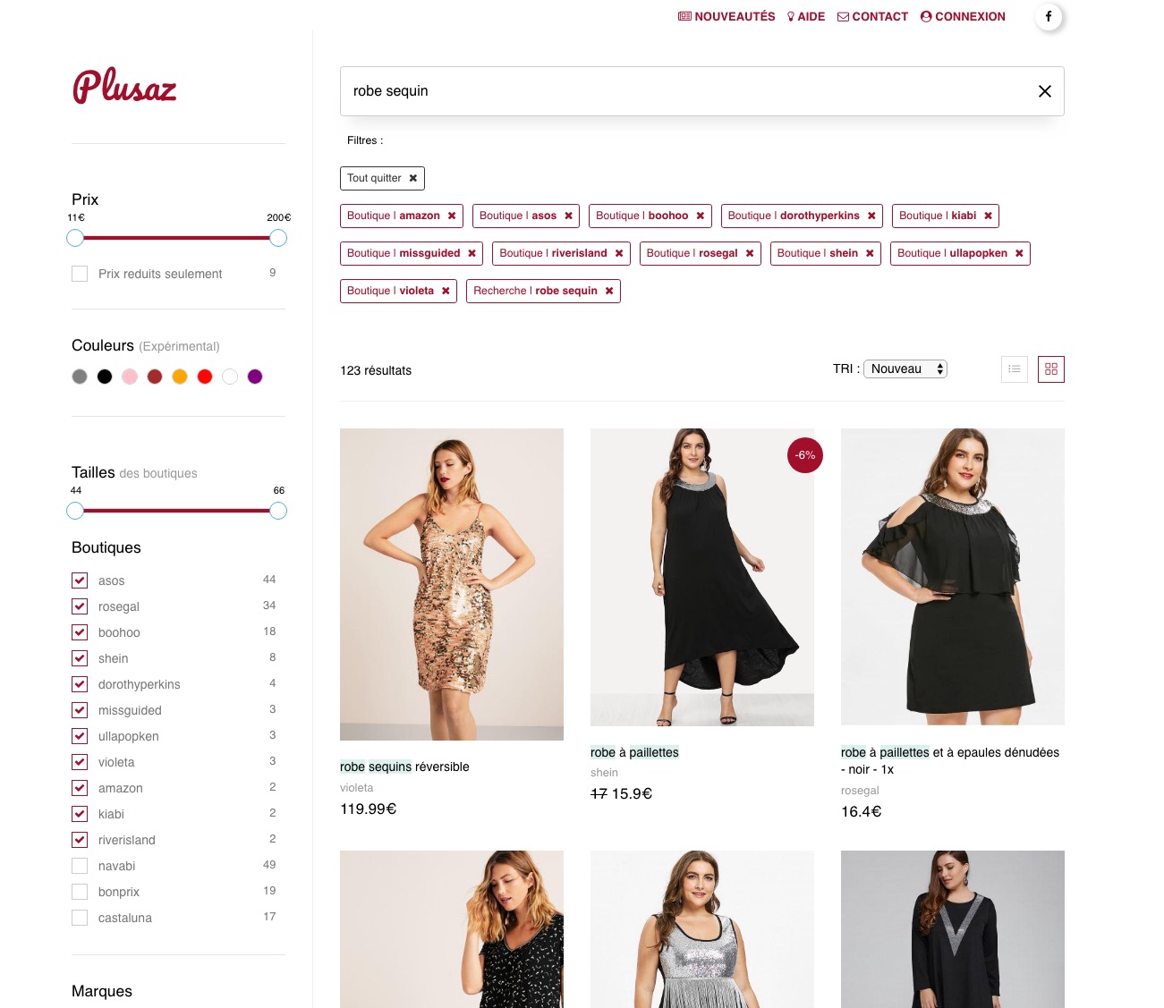 PlusAZ.shop : Le moteur de recherche de vêtements grande taille