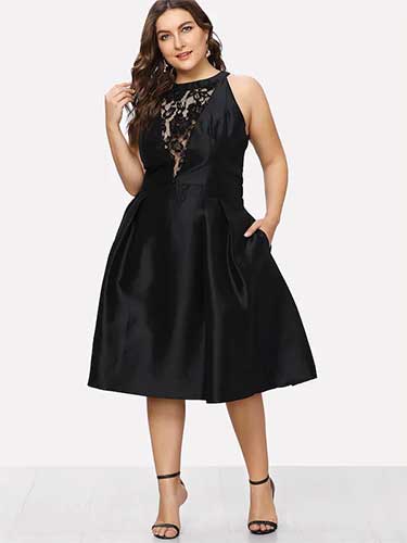 robes de fêtes grande taille noires et élégante