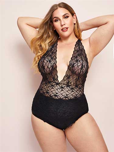 Lingerie sexy grande taille : Bodies et guêpières à prix Soldés 46