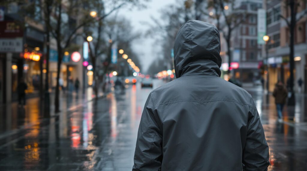 Veste coupe-vent légère respirante anti-pluie fine 2 t de dos